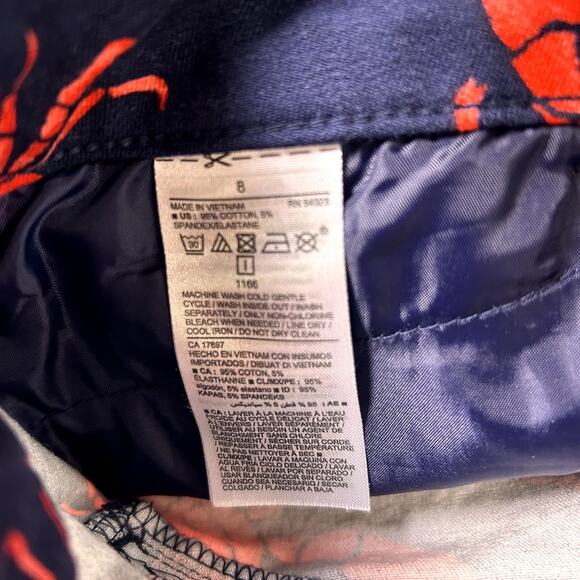 Old Navy Pixie Ankle Lobster Pants Women's 28 Navy Red Coastal Grandma - Picture 4 of 8